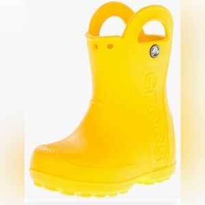 Crocs Unisex Child Yellow Rain Boots ,size 9Toddler